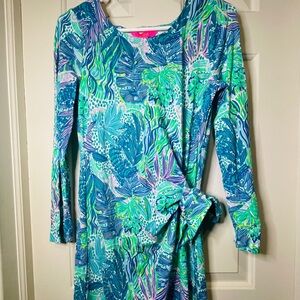 Lilly Pulitzer Blue and Pink Tropical Dress